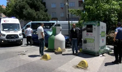 Giysi kumbarasında mahsur kalan çocuk itfaiye tarafından kurtarıldı