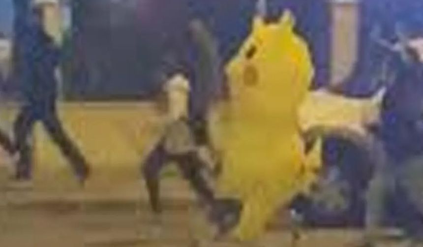 Eylemci Pikachu'ya destek için kostümle yola çıktılar!